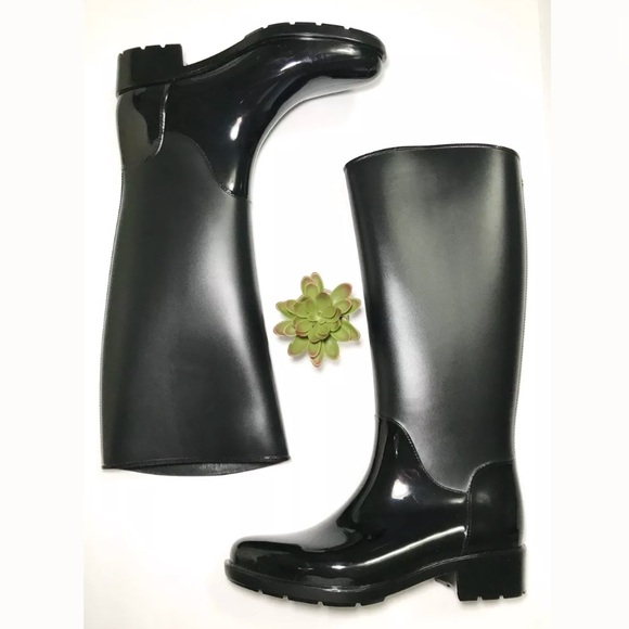 SAM EDELMAN Sydney Rubber Rain Black Tall Boot 9 M - Picture 2 of 8